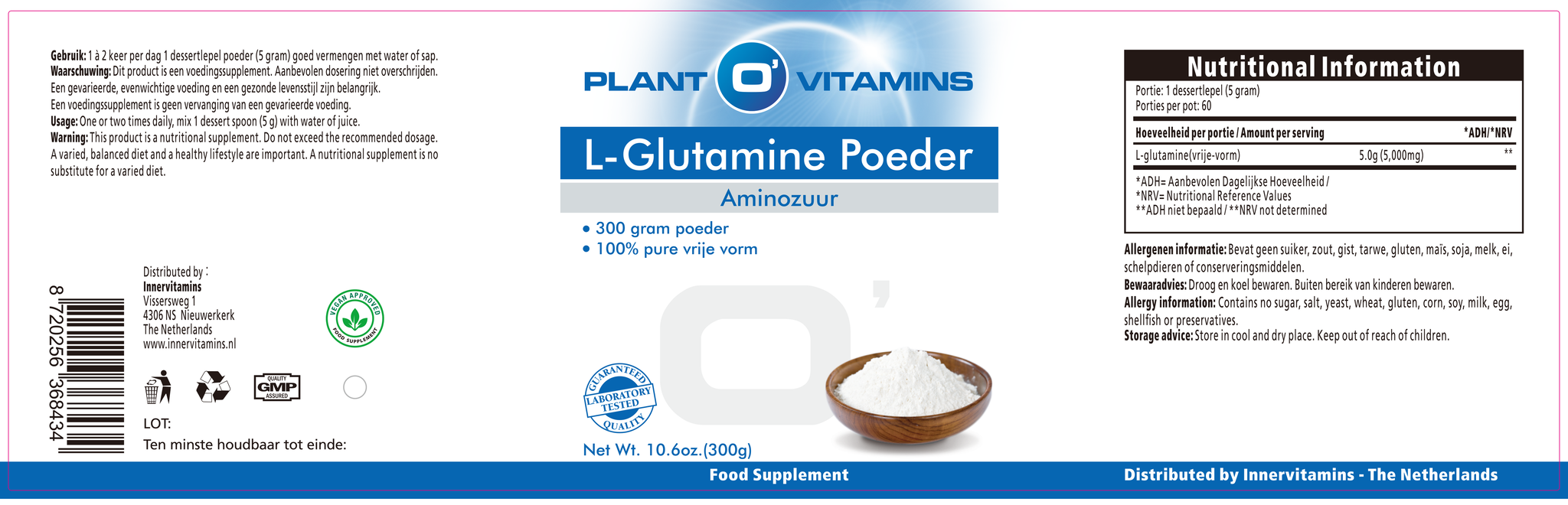 L-Glutamine Poeder 300 gram - Image 2